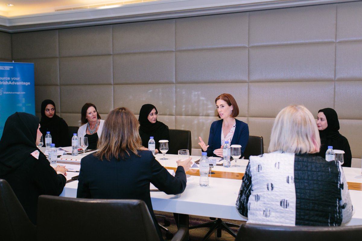 EI_MENA's tweet photo. Ireland’s Minister of State for Transport, @1Hildegarde met with senior female leaders across #Irish and #Emirati businesses during the first part of her trade visit to the #UAE. 

#Tradevisit #UAE #Minister #Business #Innovation https://t.co/OhPpvmNLN5