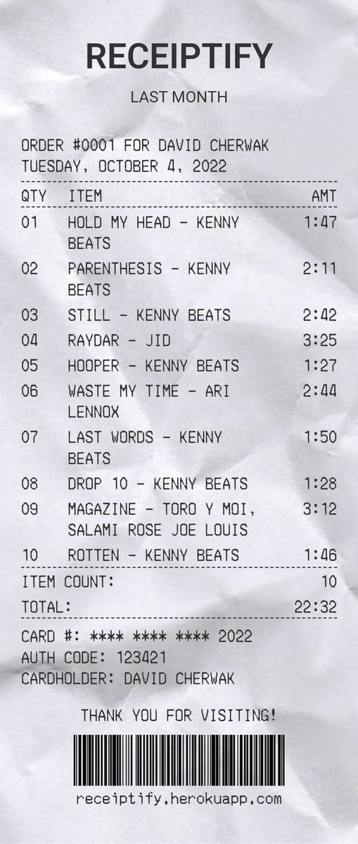 think I'm addicted to this <a href="/kennybeats/">kenneth blume</a> album