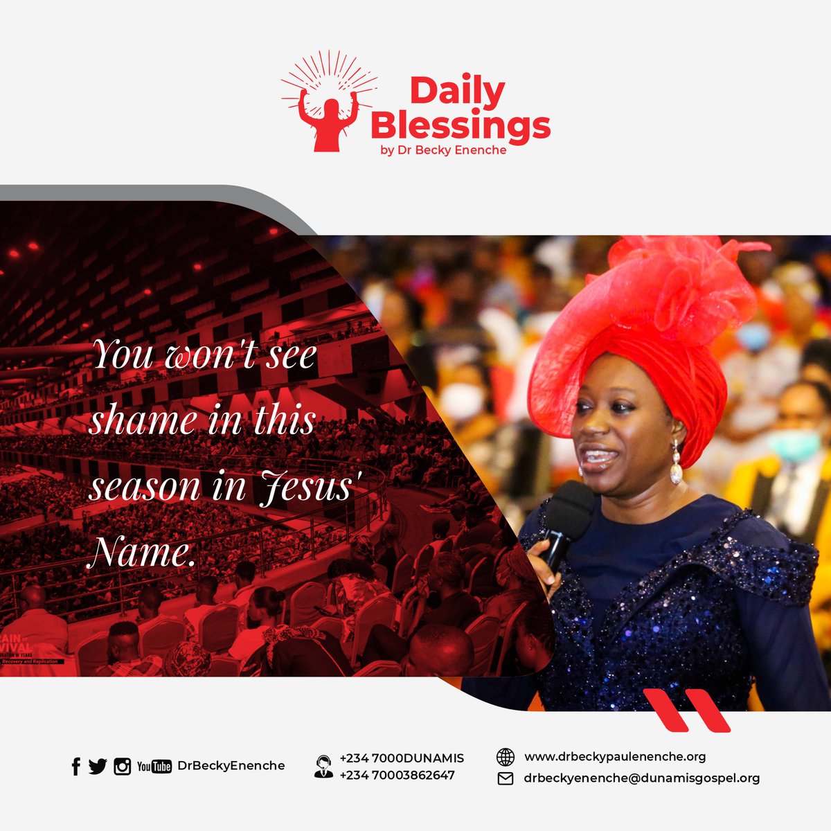 You won’t see shame in this season in Jesus’ Name