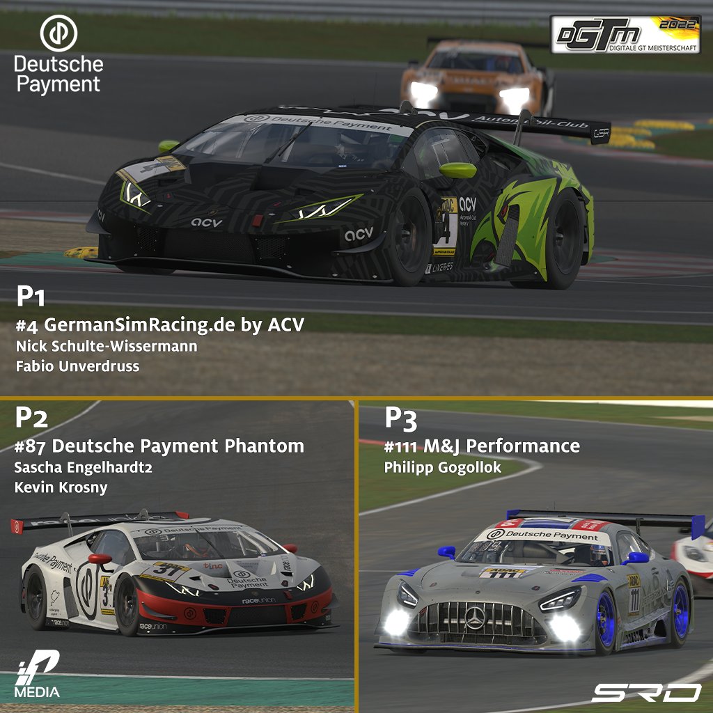 +++ Deutsche Payment | DGTM 2022  +++

🏁 Rennergebnis R07 - Oschersleben: bit.ly/3rq9PKK

➡ Standings Team: bit.ly/3UXGJzT
➡ Standings Pro-Am: bit.ly/3M4TEMD

🎬 YouTube: youtu.be/R8j4RlGZ0Vg
🎬 Twitch: twitch.tv/videos/1608378…

#deutschepayment