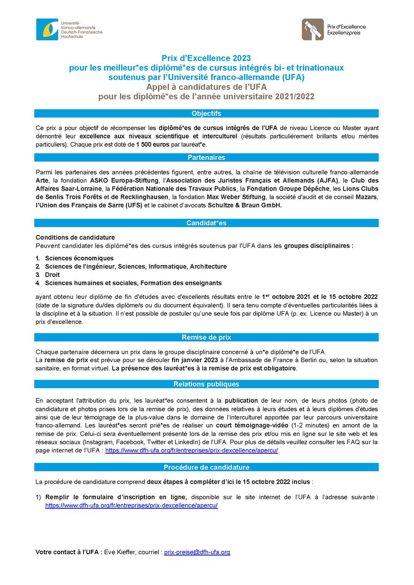 DFHUFA's tweet photo. 🏆⬇️ Plus que 11 jours pour candidater aux Prix d'Excellence &amp; de la Meilleure Thèse ! https://t.co/2QWfi4W0Qp