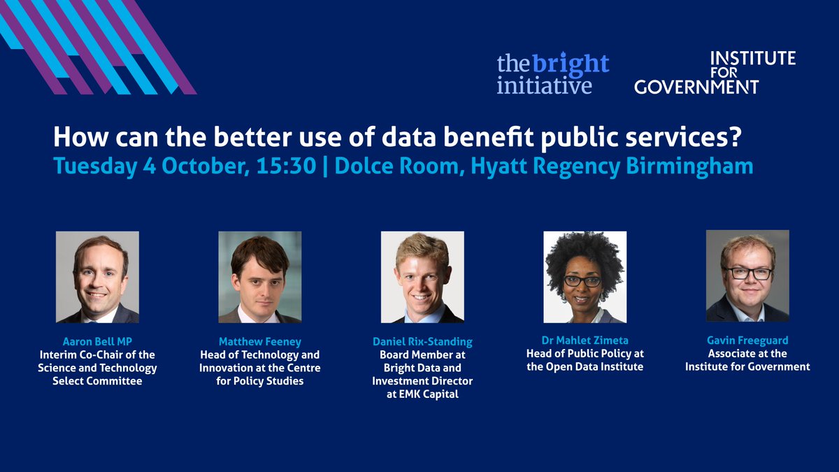 Excited for our #CPC22 event with @instituteforgov later today! Great panel of speakers including @AaronBell4NUL will be discussing how data can enhance public services #NationalDataStrategy