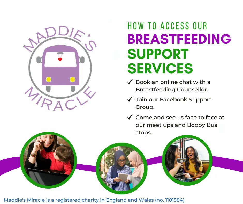 MaddiesMiracle's tweet photo. ⭐️ JOIN our Facebook Support Group https://t.co/1rbPFYZFjC 
⭐️ TALK to a Breastfeeding Counsellor 1-2-1. Message our page at https://t.co/KtkRHbTYa4 
⭐️ MEET us on the UK's first mobile breastfeeding support vehicle. Follow our social or contact hello@maddiesmiracle.org.uk https://t.co/ZDgtzEy4p8