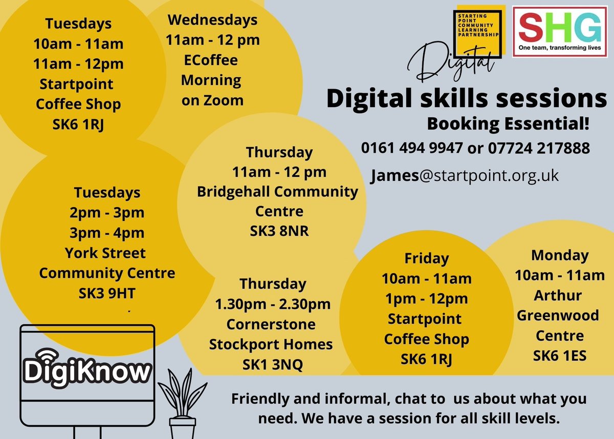 StockportHomes's tweet photo. Are you ready for Digitober? 🖥️ 
As part of Digitober, we want our customers to know that Digiknow has a number of Digital skills sessions that run every week to help if you want to improve your digital skills. https://t.co/feHcznIkB7