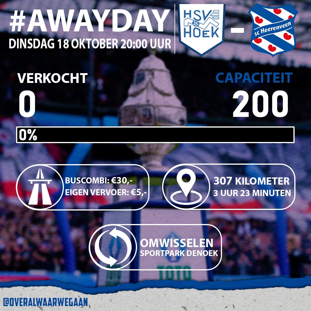 SCHAwayInfo's tweet image. 🏆| 𝙒𝙀 𝙂𝘼𝘼𝙉 𝙒𝙀𝙀𝙍 𝘽𝙀𝙆𝙀𝙍𝙀𝙉…

De kaartverkoop tegen @hsvhoek is begonnen! 

Haal hier snel je kaartje! ⬇️
tickets.sc-heerenveen.nl/dashboard
 
#OveralWaarWeGaan #scHeerenveen