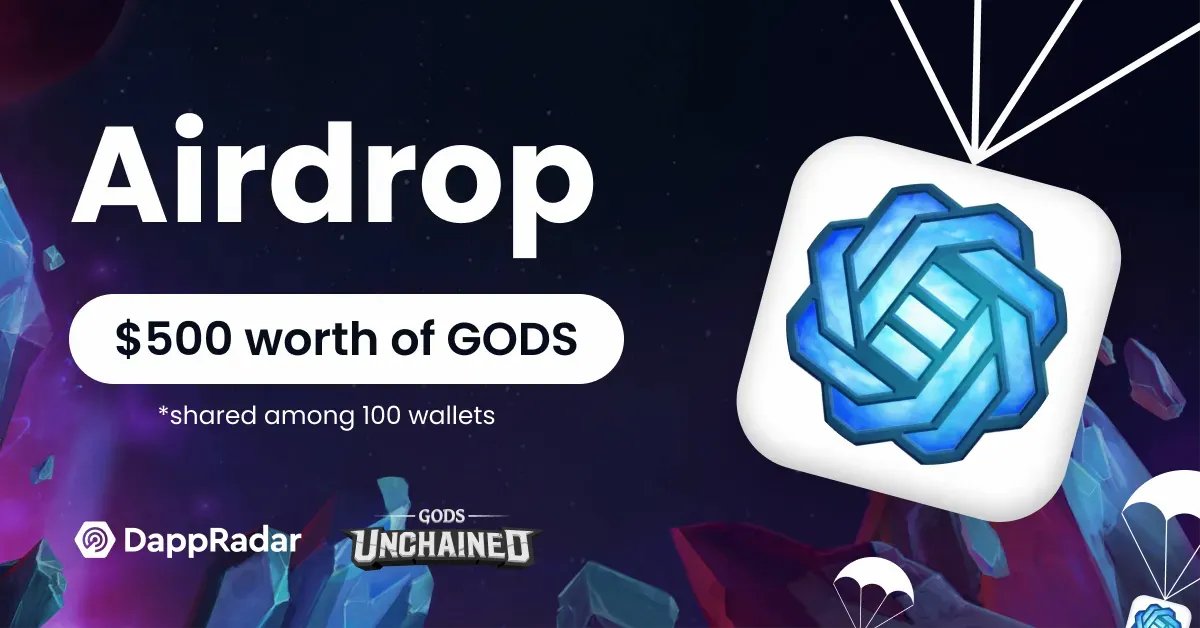 DappRadar's tweet image. 🔥 Have you signed up for the exclusive $GODS airdrop? @GodsUnchained

If you'd like to win some $GODS, sign up now. 

➡️ Link: dappradar.com/hub/airdrops/1… 

#Giveaway