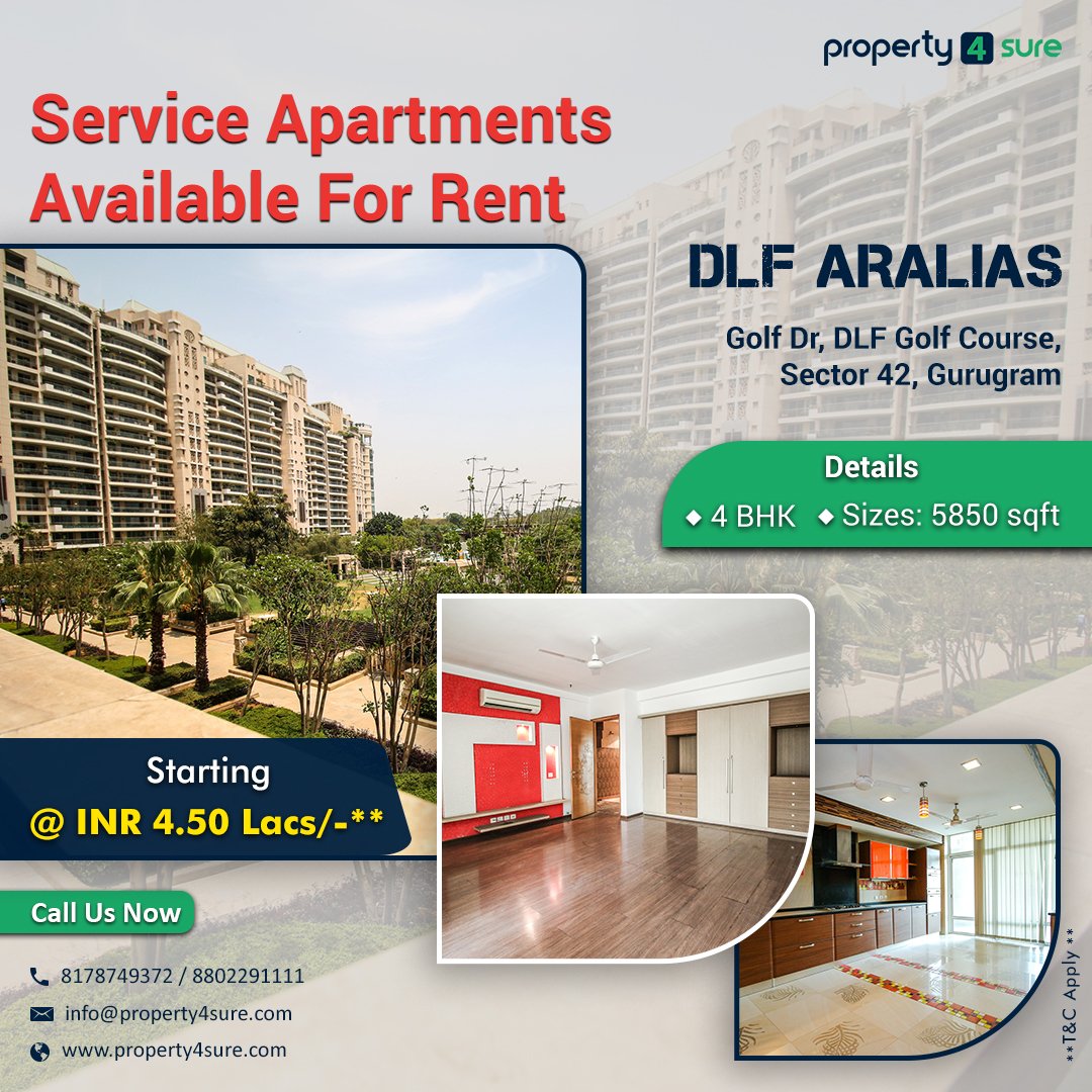 Property4Sure's tweet photo. DLF Aralias is a new-age Residential Project in Gurgaon that came across varied budgets providing the Service Apartments on Rent in Gurgaon.
For more info, Call us at 91-8178749372 or 8826291111
Email: info@property4sure.com
#dlf #dlfaralias #sector42 #gurgaon #property4sure #p4S https://t.co/VFRF4PMOln