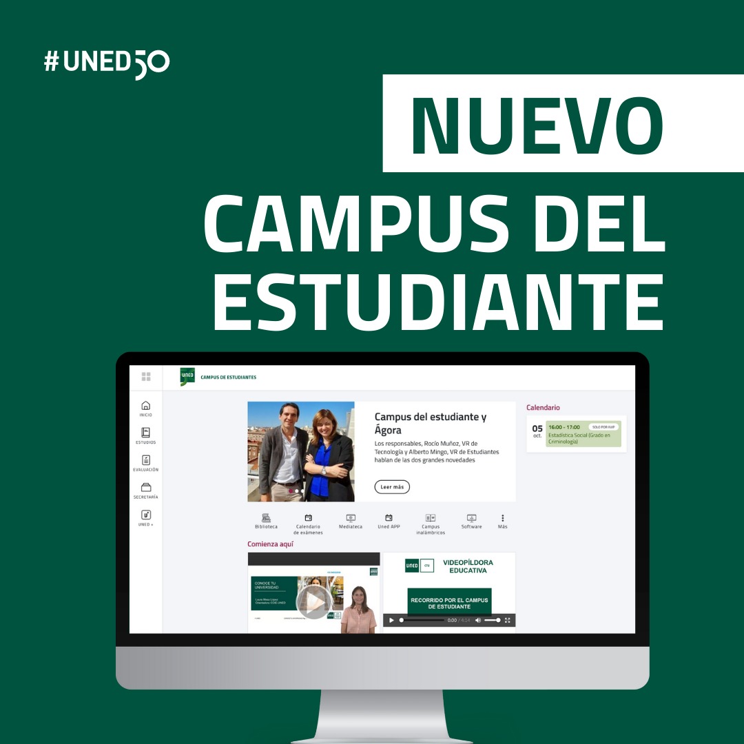 ¡Hoy estrenamos el nuevo #CampusEstudianteUNED! 

🟢 Más claro y sencillo 
🟢 Más funcional 
🟢 Adaptado a dispositivos móviles 

🔗 comunicacion.uned.es/news/show/8873…

#UNED50 #TecnologíaUNED