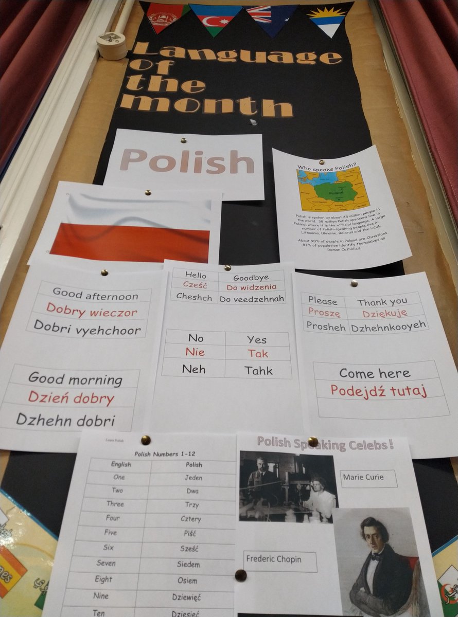 This year, we are exploring a language spoken by our students every month. October is Polish !