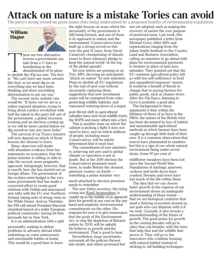 Tony Juniper (@tonyjuniper) on Twitter photo An interesting piece from <a href="/WilliamJHague/">William Hague</a> . Government targets, policies & laws on Nature & environment have over recent years been pretty good & widely welcomed. I’m looking forward to helping advise how to keep & improve on all that as economic development plans unfold. An interesting piece from <a href="/WilliamJHague/">William Hague</a> . Government targets, policies & laws on Nature & environment have over recent years been pretty good & widely welcomed. I’m looking forward to helping advise how to keep & improve on all that as economic development plans unfold.