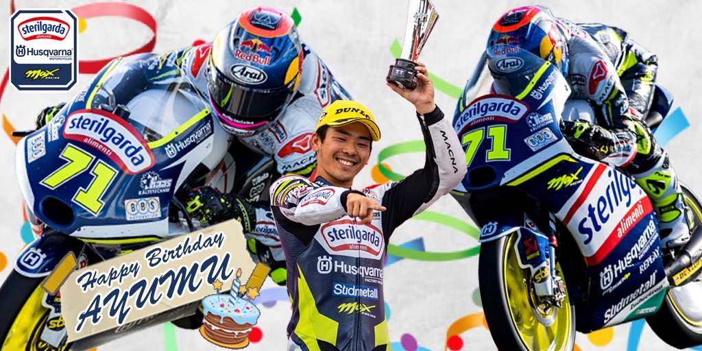 Max_Racing_Team's tweet photo. Happy Birthday Ayumu ❤️🎉🎂
. 
#HusqvarnaMotorcycles #FR250GP #Sterilgarda #Moto3 #MotoGP #AS71 #AyumuSasaki #JohnMcPhee #MaxBiaggi #MaxRacingTeam #HappyBirthday https://t.co/cIHSxuJvnR