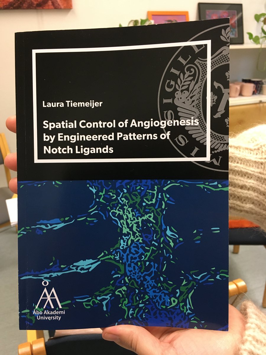 Today, Laura will defend her thesis focused on an approach to guide vascular growth in tissue engineering and regenerative medicine applications. “Spatial control of angiogenesis by engineered patterns of Notch ligands”, urn.fi/URN:ISBN:978-9….
<a href="/AboAkademi/">Åbo Akademi University</a>  <a href="/InFLAMES_Health/">InFLAMES Flagship</a>