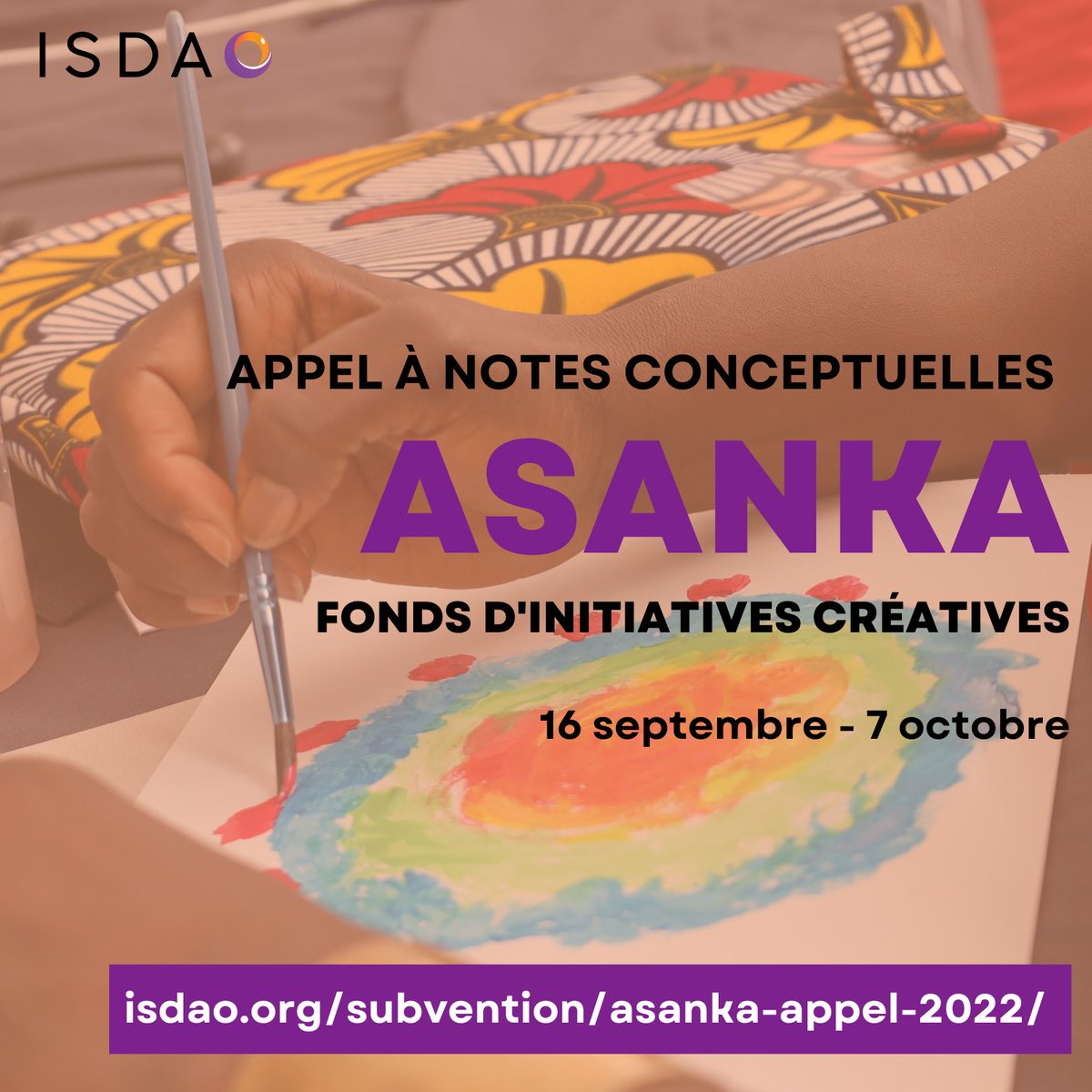 ISDAOSankofa's tweet photo. RAPPEL : Notre appel à notes conceptuelles pour la bourse Asanka pour les initiatives créatives se termine ce vendredi . Si vous êtes toujours en train de préparer votre note conceptuelle, ne manquez pas la date limite .
Consultez le site : https://t.co/NOTRliUKWO #Asanka #ISDAO https://t.co/47Fa84Adxy
