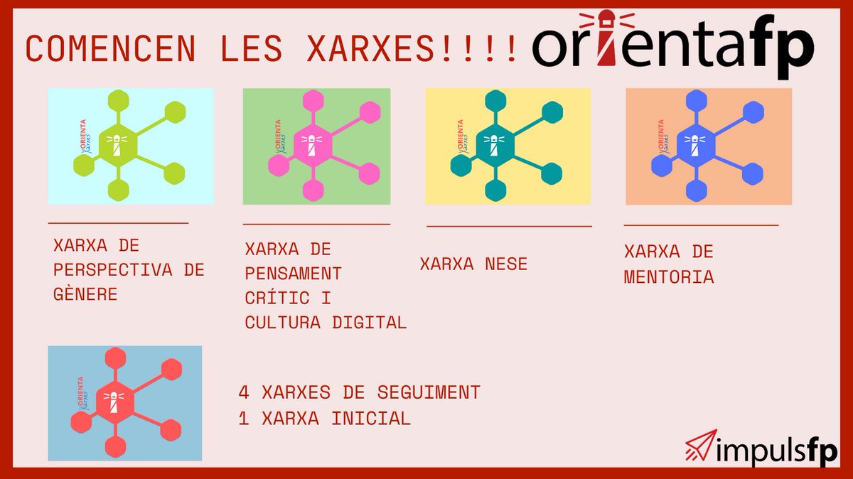 Comencen les xarxes d'acció tutorial i orientació a l'FP!!! A les 4 de seguiment i 1 inicial, hi afegim 4 de temàtiques sobre NESE, mentoria, perpectiva de gènere i pensament crític i cultura digital. 
<a href="/todofp/">TodoFP</a> <a href="/impulsfp/">ImpulsFP 💡</a> <a href="/fpcatalunya/">FP Catalunya</a> <a href="/educaciocat/">Educació</a> #xarxesorientafp #orientafp