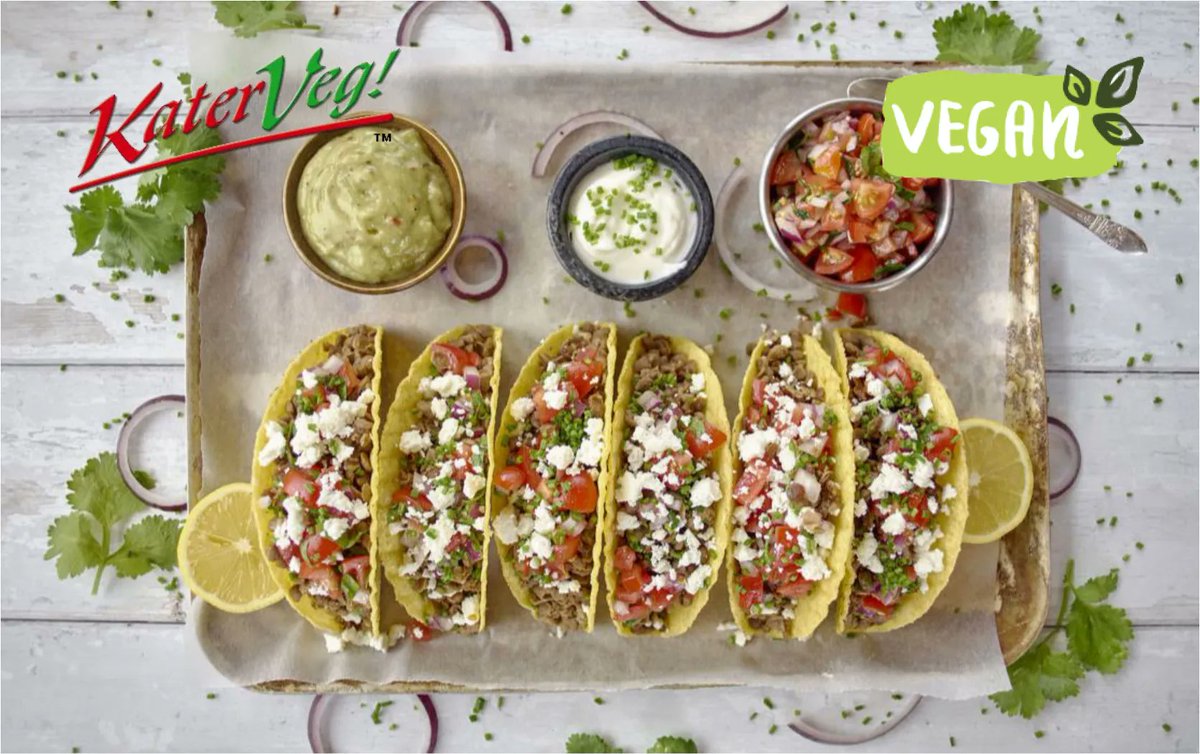 Don't forget your #vegan customers this #NationalTacoDay 😊 Replace the beef mince with our #tasty <a href="/KaterVeg/">KaterVeg!</a> #vegan mince, straight from the freezer, no pre-browning required, for a #plantbased option everyone will enjoy 🥳 
#frozen #catering #foodservice #TacoTuesday