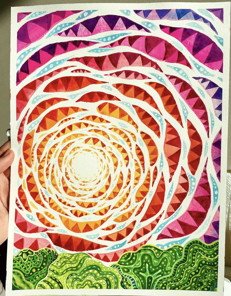 squiggy_art's tweet photo. Fractal sunset #Watercolour #psychedelicart https://t.co/wRbSZVefIs