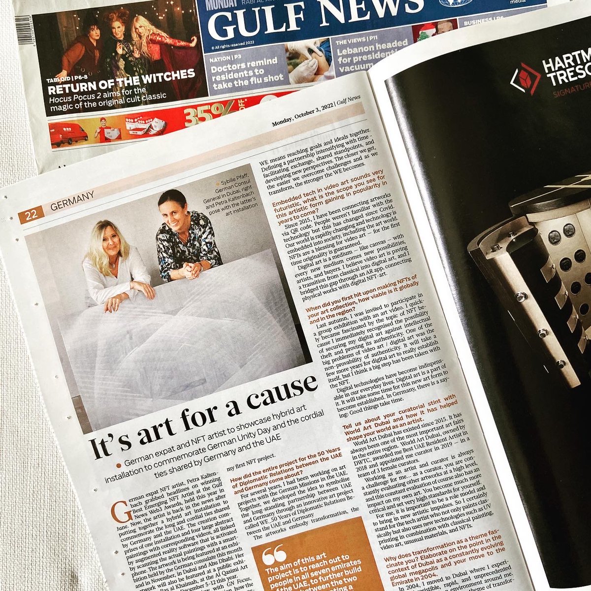 Yeah…I'm in the Gulf News Germany-Special. HE Consul General Sybille Pfaff and me are preparing a touring exhibition through the 7 Emirates regarding the 50 years diplomatic relationship between Germany and the UAE
#germanyindubai  #germanconsulatedubai #germanembassyabudhabi