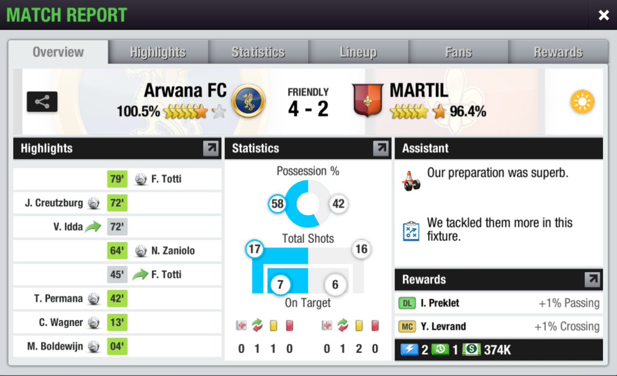ArwanaFC_TE's tweet photo. LTEI League Cup 6th Edition
Semi-Final
Arwana FC 4-2 @Martil_Official
⚽ M. Boldewijn 4'
⚽ C. Wagner 13'
⚽ T. Permana 42'
⚽ J. Creutzburg 72'
-
⚽ N. Zaniolo 64'
⚽ F. Totti 79'
Berhasil unggul di laga yang berlangsung ketat dan lolos ke Final.
#COYBD
#LLC6th
@LTEILeagueCup https://t.co/1IVE4Z7sNA