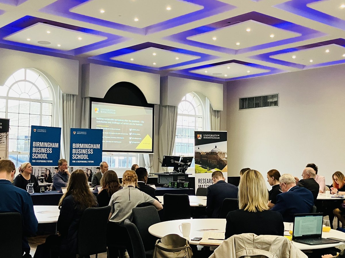 Businesses are like pandas and a need for a sustainable energy roadmap. Just two of the issues discussed at this morning’s breakfast fringe on carbon zero business at  #CPC22 with <a href="/edcox_devo/">Ed Cox</a> <a href="/Emily_Stubbs_/">Emily Stubbs</a> @UoBResponsible <a href="/FraggleWorks/">Hollie Whittles 💜</a> <a href="/BhamPolicy/">Policy Birmingham</a>