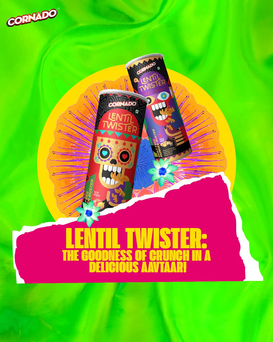 May you always defeat the hunger demon inside you with our Fabulous Snack packs today and every day!
Get set, twirl, dance, and grab your Lentil Twister Packs as you gear up for the last day of Garba today.

#LentilTwister #SnacAtac #Cornado #Hunger #Twisters #snacks #Snacking