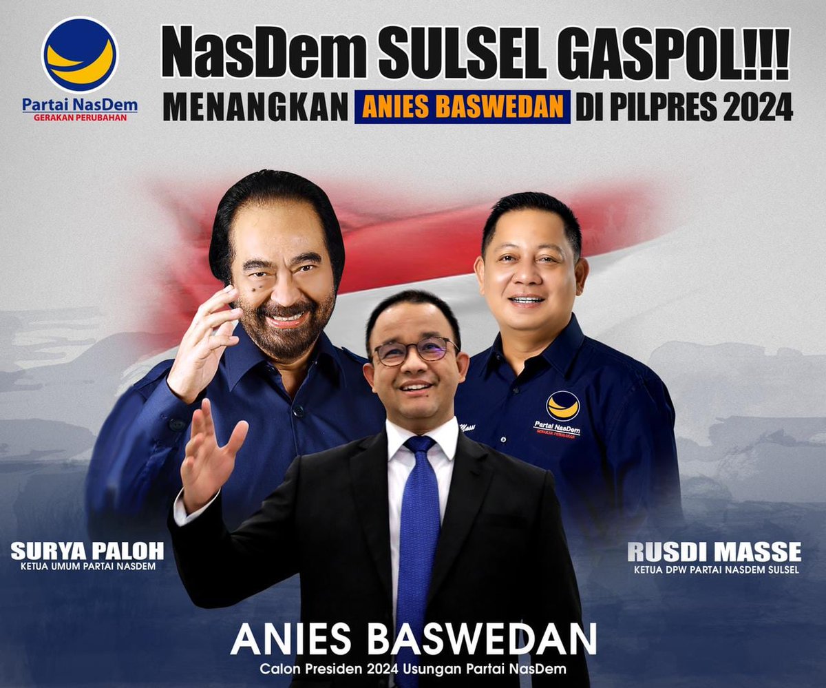 dpdNasdemplp's tweet photo. @NasDem Sulawesi Selatan
@Partai NasDem

#NasDemBersamaRakyat
#NasDemSulawesiSelatan
#Rusdimasse https://t.co/ipCAzLESF3