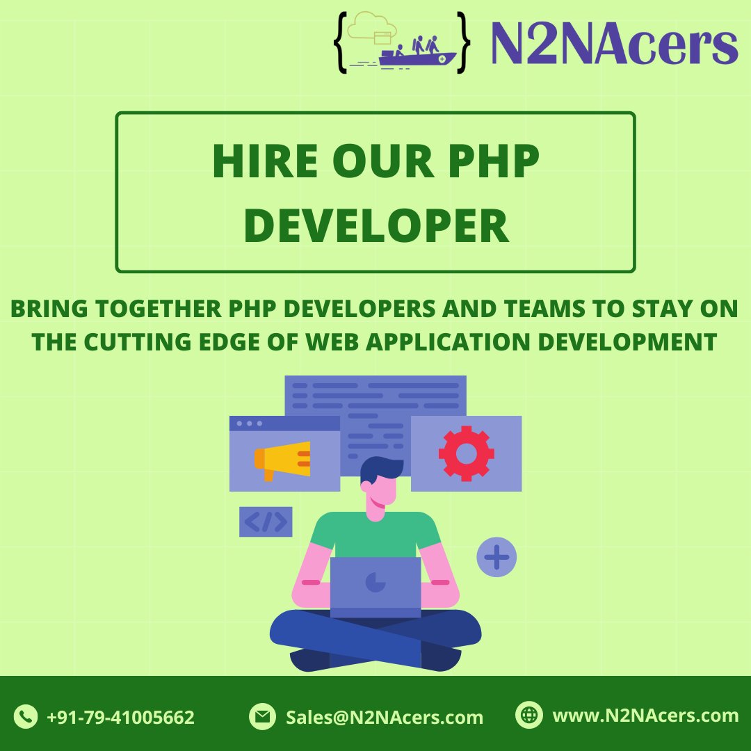 N2NAcers's tweet photo. Hire our talented PHP developers for your next custom PHP project.
Website: https://t.co/Bo85gOYPrT
USA: (+1) 813 817 4433
India: (+91) 79 410 05662
Email: Sales@n2nacers.com
#hirephpdeveloper #phpdeveloper #php #phpdevelopment #developer #wordpress #hiring #laravel https://t.co/TyJgmRkGum