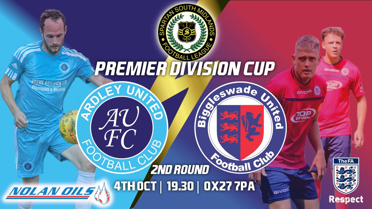 Matchday ⚽️ 

🆚 <a href="/Biggleswadeutd/">Biggleswade United</a> 
🏆 Premier division cup 
⌚️ 7:30pm KO
🏟️ <a href="/NolanOils/">Nolan Oils & Gas</a> Ground, OX27 7PA