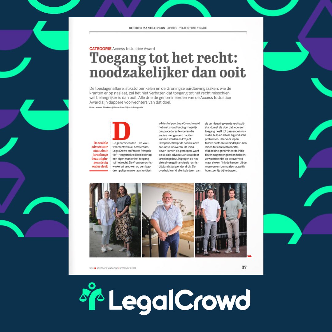 LegalCrowdnl's tweet photo. 🎟️ Noodzakelijker dan ooit. Daarom helpen wij heel graag alle mensen en organisaties om wél toegang tot het recht te krijgen. Heb jij extra geld nodig om een procedure te voeren, of ken je iemand die extra geld nodig heeft? 
 
✉️ Laat het ons weten via info@legalcrowd.nl. https://t.co/j1WxxyxkQc