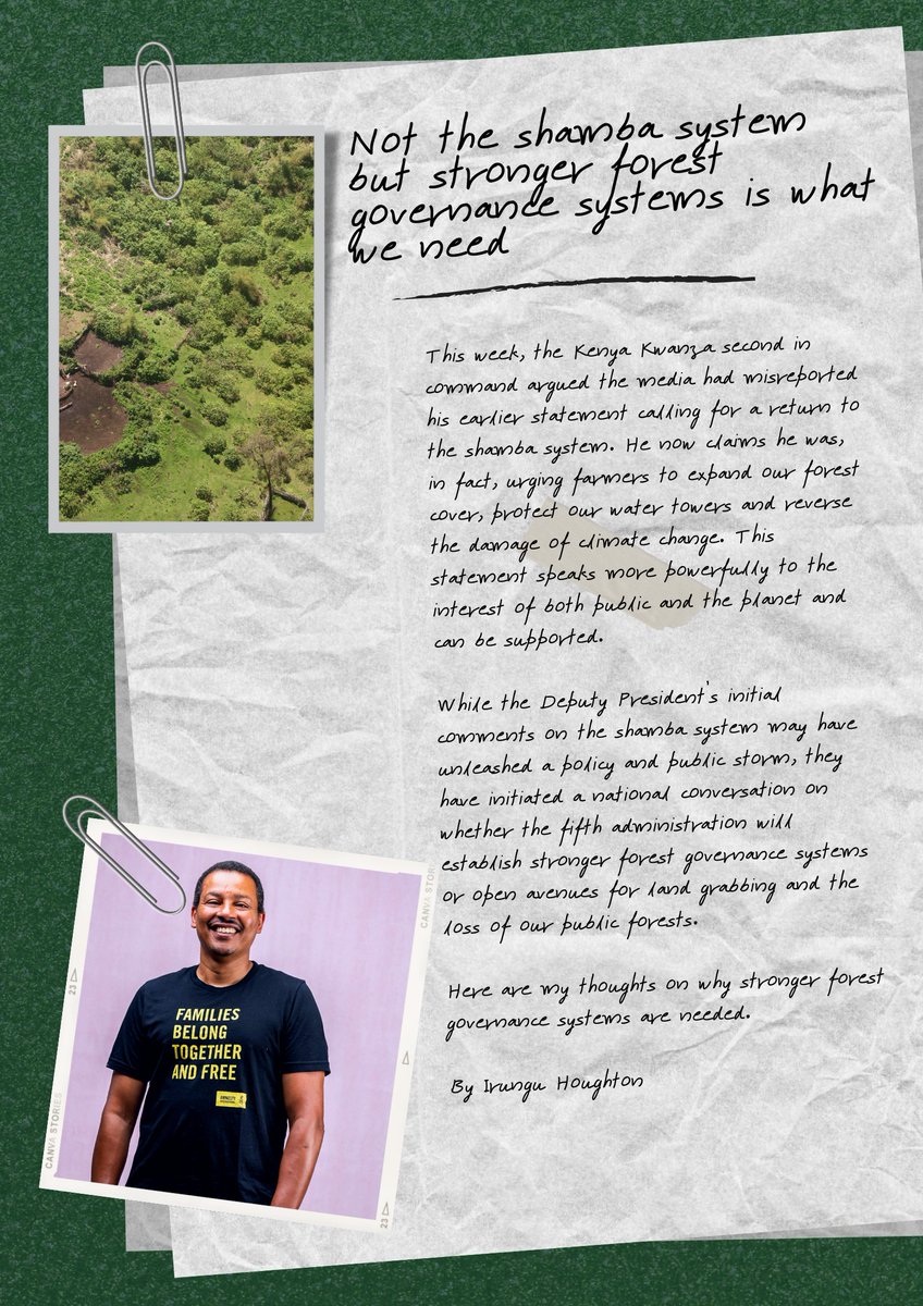 AmnestyKenya's tweet photo. Shamba system or stronger forest governance? That's the focus of our first #AmnestyRead of the day by @irunguhoughton. Some deep provoking thoughts on the risks associated with the shamba system. A must-read https://t.co/Jwghq4KqJ8 https://t.co/Yzwz9EVbcp