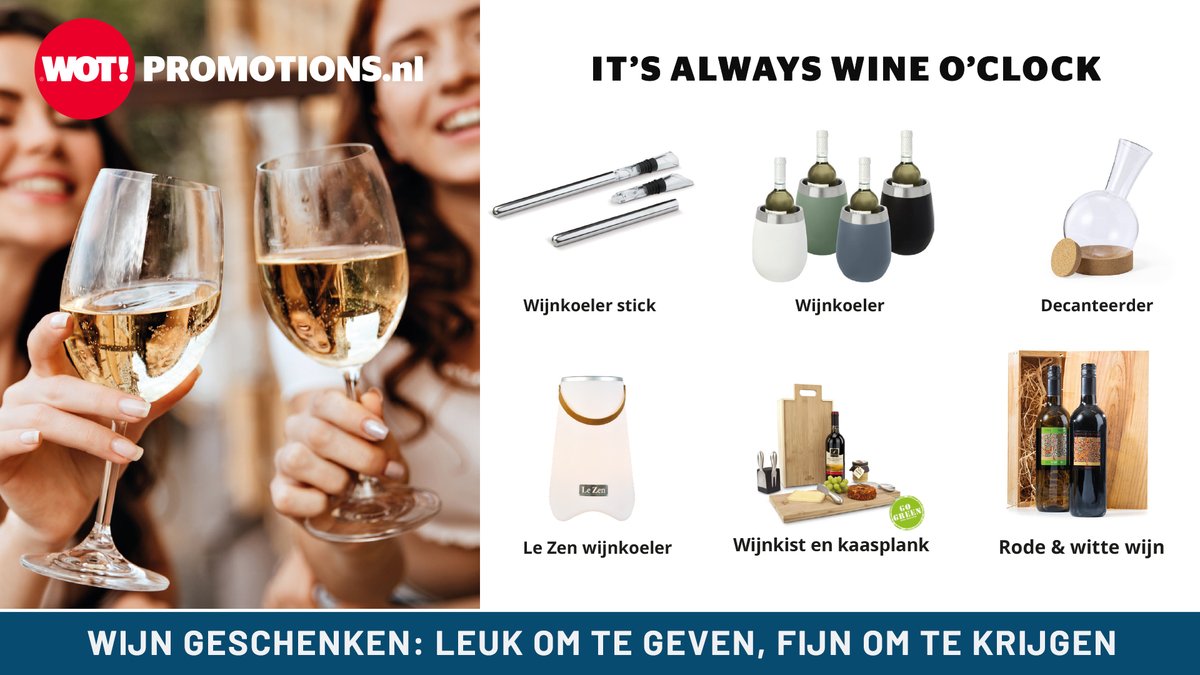 WOT_Promotions's tweet photo. Jouw wijn in goed gezelschap. --> https://t.co/UTq5pDxGoy

Open de fles en maak het feestje compleet. Van een design koeler tot een sjieke decanteerder en van stoere wijnkist tot kaasplank. https://t.co/l4kCZ7148T
