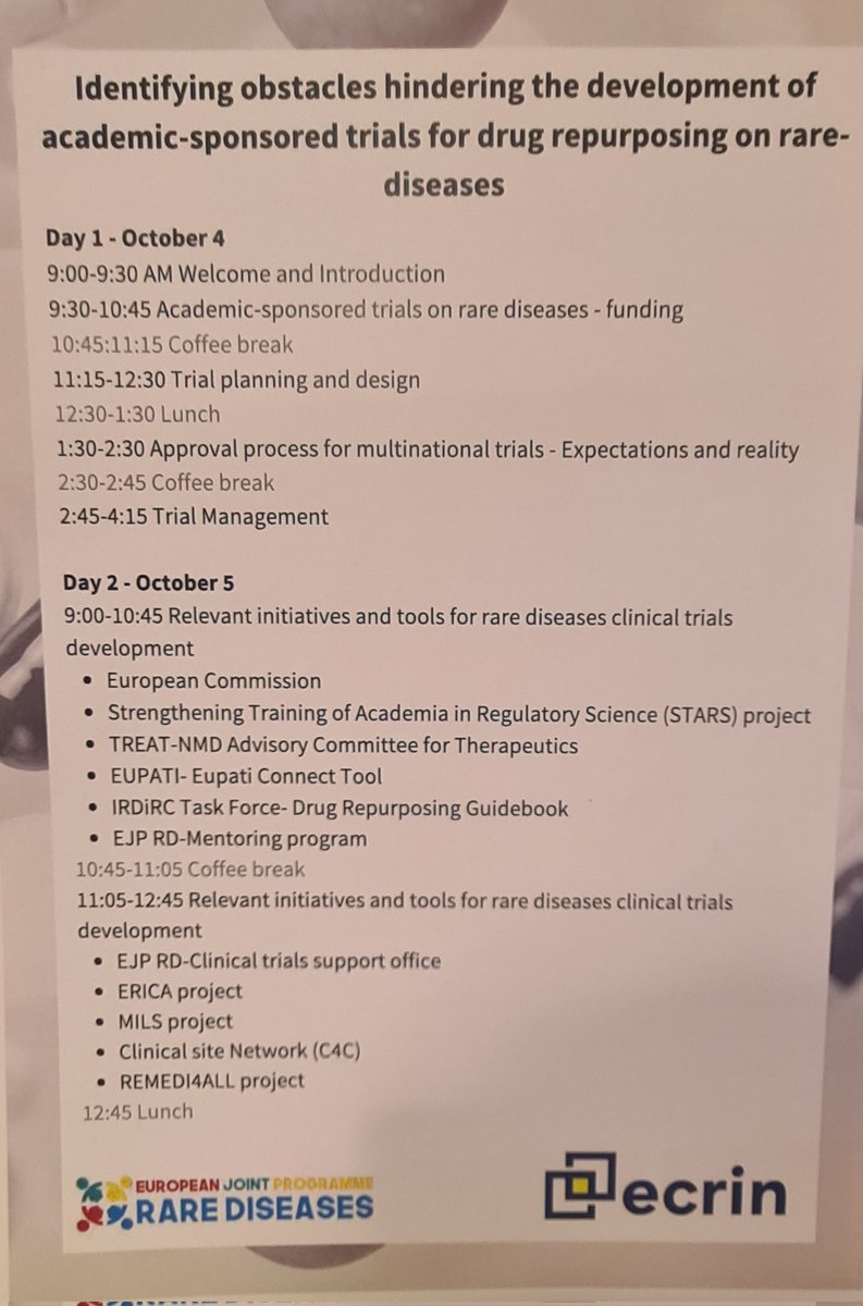 NCL_RareDisease's tweet photo. V. Hedley @RareDiseasesEU and @joleeene are in #Prague today for a @EJPRareDiseases workshop discussing obstacles for academic-sponsored trials seeking to #repurpose medicines 4 #RareDiseases We're looking at tools &amp; strategies to overcome some of these https://t.co/ZYjAYt0CTh