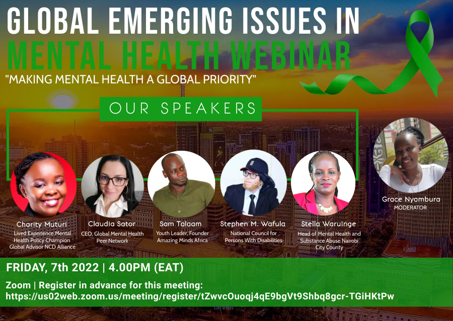 grace_sybille's tweet photo. In this webinar, we get to discuss the current state of mental health globally and the role of other determinants of mental health such as climate change, unemployment among other factors. We also get to hear a therapist's perspective on self-care and promoting wellness. https://t.co/nWvDVP80Jk