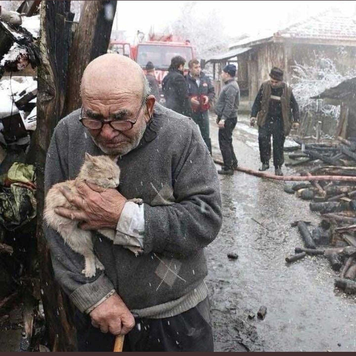 Netzfund
Alles durch Brand verloren, aber die geliebte Katze bleibt ihm noch 🤭🤔.
Wollen wir doch unser Leben genießen und nicht so oft unzufrieden sein.
Habt einen schönen Dienstag ❤️❤️