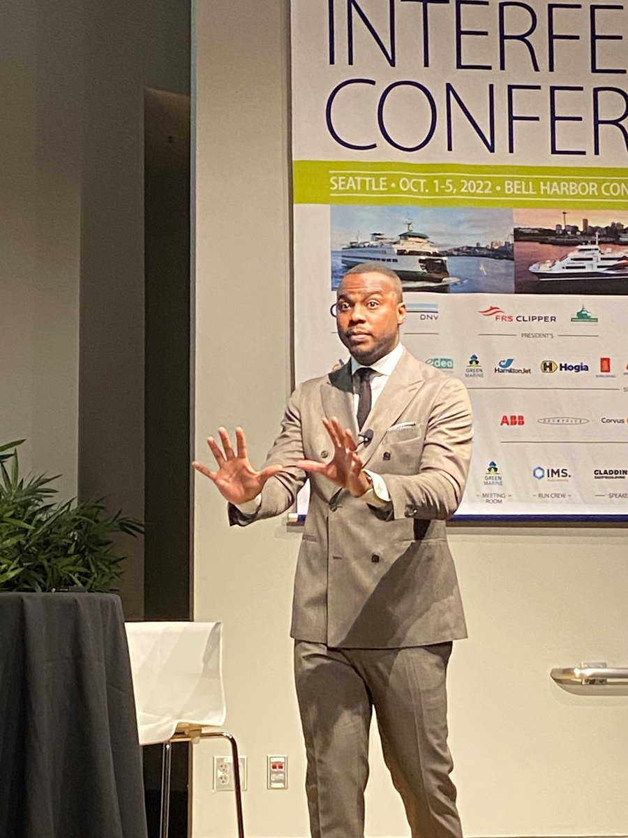 Cruise_Ferry's tweet photo. @Cruise_Ferry's Jon Ingleton watched as @InterferryOrg CEO Mike Corrigan welcomed delegates to #interferry46, which is being hosted by @wsferries and @FRSClipper.
@treholla of @HighlineSchools gave the keynote, sharing his brand of “hands on, hearts on, minds on" education. https://t.co/LimEsCdlxh