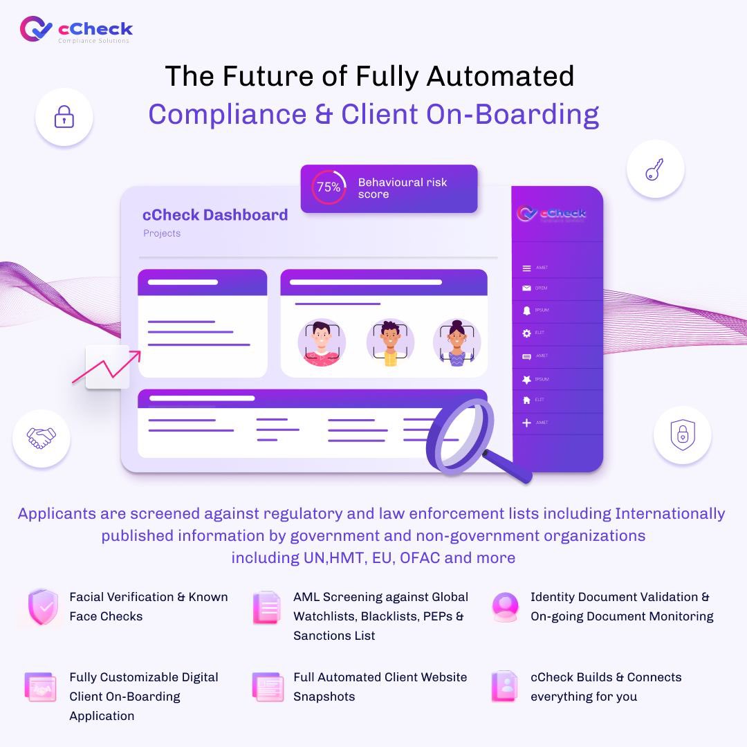 ccheckcompliant's tweet photo. Welcome to cCheck, the future of fully automated compliance and client on-boarding #ccheck #compliance #kyc #identitycheck #facialverification #addresscheck #backgroundcheck #amlscreening #documentmonitoring #onboarding #clientonboarding #customeronboarding https://t.co/nIMp1SC8lQ