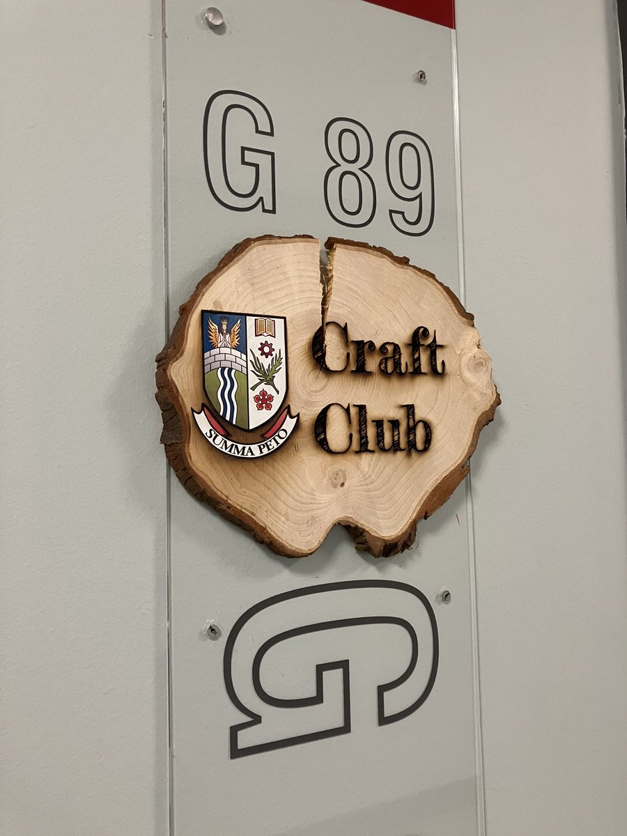 DennyHighDT's tweet photo. Craft Club is on Fridays at lunch in G89, in case you couldnβt find us Iβve made a new sign! Recently weβve been working on jewellery using resin but weβre about to start designing vinyl decals, all welcome! @TechnologiesDe1 @DennyHighSchool #extracurricularfun https://t.co/7YM4mjIKok