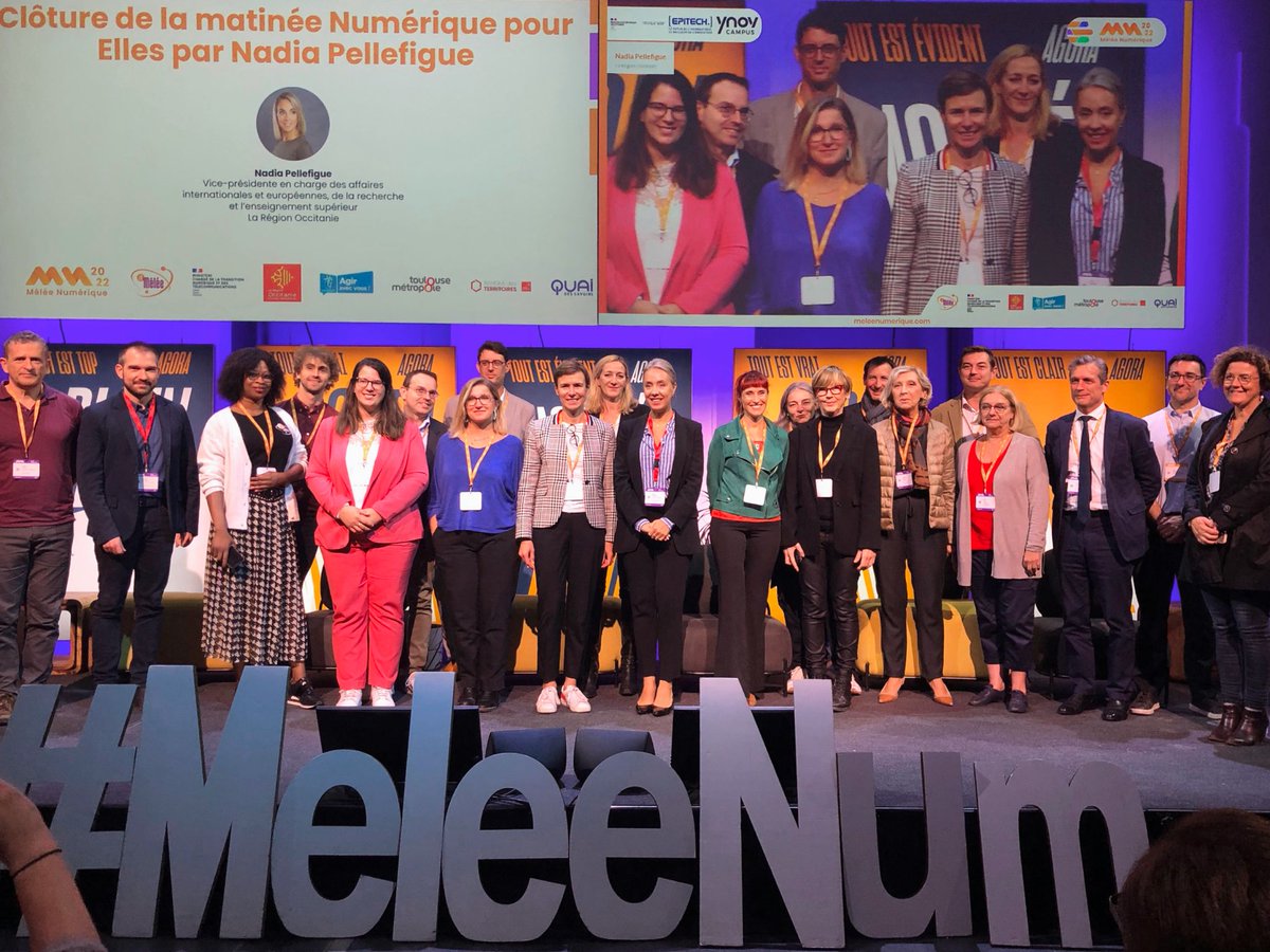 JobIRL's tweet photo. #Occitanie🚀@AgnesMontmerle a animé la table ronde "La place des femmes dans le numérique : du constat à la réalité de terrain" lors du festival @La_Melee aux côtés de @sbrncaliaros  @mariepetitjean1 Sandra Frémont🙋‍♀️Témoignage d'une volonté d'inverser la tendance💪Merci La Mêlée! https://t.co/MJv9kvu51G