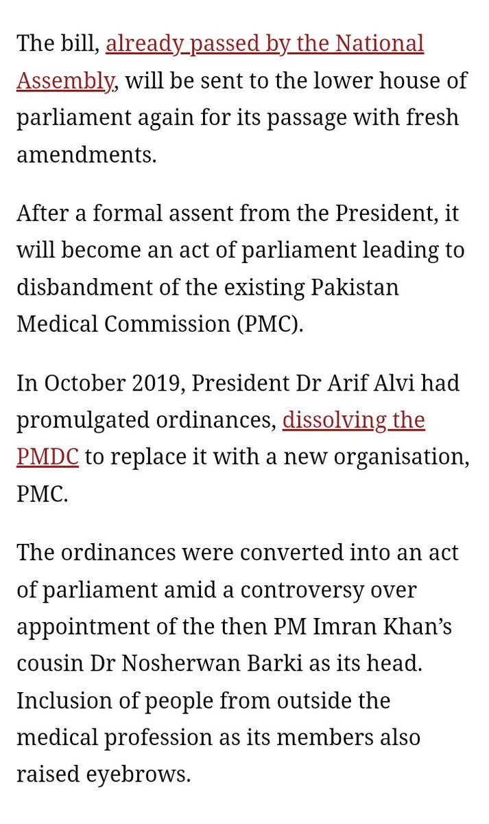 Mansoor84069411's tweet photo. Media coverage of PMDC bill:
👉The PMDC bill which is already passed by the @NAofPakistan , will be sent to the lower house of parliament again for its passage with fresh amendments.
Source ~ @dawn_com
#WelcomebackPMDC
#Provincial_MDCAT https://t.co/UlJmdA8AVn