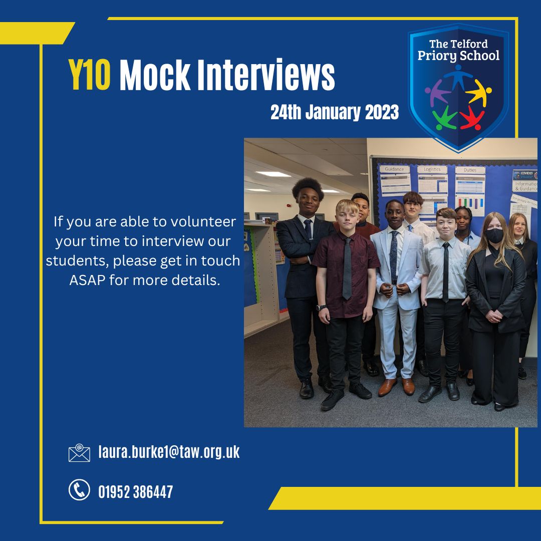 Are you a local business / employer and able to help with our Mock Interview Event in January? We would love your support! Please get in touch!😀
#tpsnews #support #MockInterview