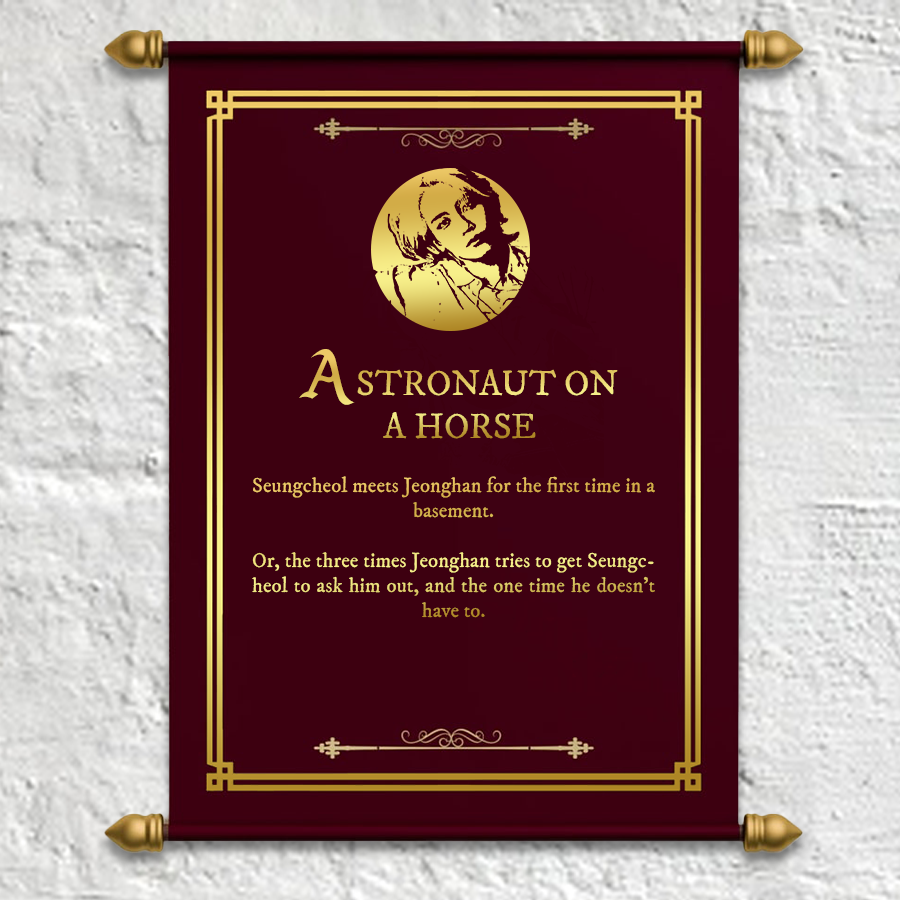 jcficfest's tweet photo. [ENG]
—vi. ❝astronaut on a horse❞
 ✧ rated g
 ✧ getting together, chance meetings, implied absent parent/step-parent, cinderella-retelling

read here: https://t.co/ieEse4j2NS

#JCFF22_ForeverAfter ✨ https://t.co/3cgIVdtIIf