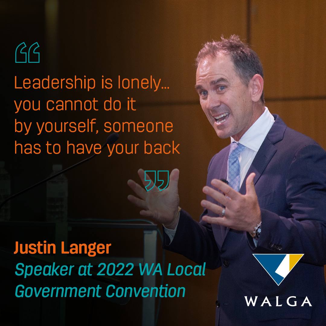 WALGA (@walga) on Twitter photo Legendary cricketer Justin Langer speaking today at our WA Local Government Convention breakfast on leadership, navigating change and staying true to your values.
#LGC22 Legendary cricketer Justin Langer speaking today at our WA Local Government Convention breakfast on leadership, navigating change and staying true to your values.
#LGC22