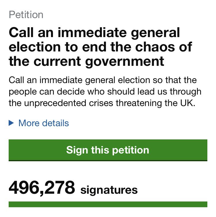 This petition for a General Election is just about to go over half a million.

Make sure you sign &amp; share.

👉 petition.parliament.uk/petitions/6197…