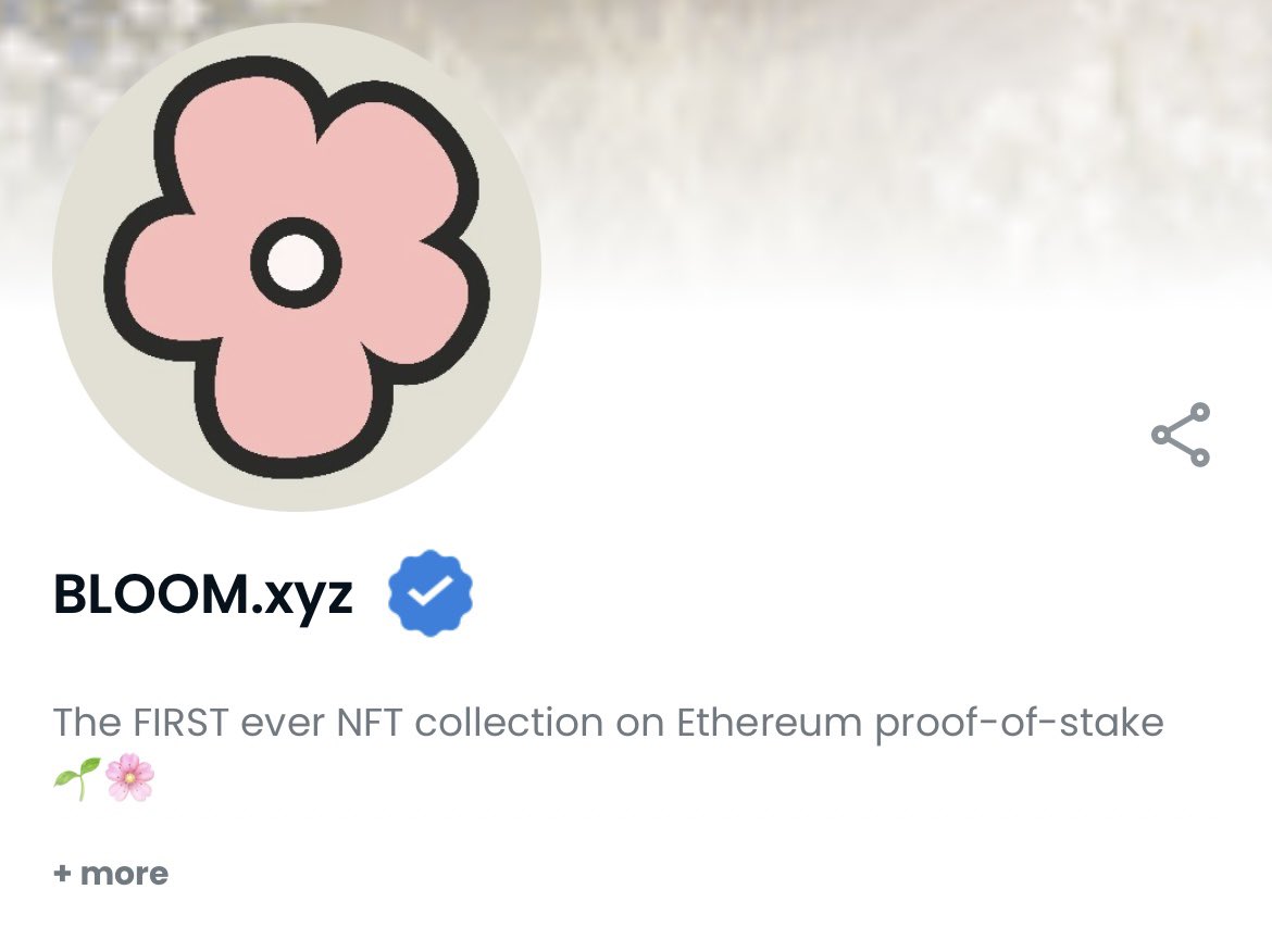 bloomdotxyz's tweet photo. Gm NFT Twitter 🌸 

BLOOM = Verified.

🤝 https://t.co/A25ZI066OZ