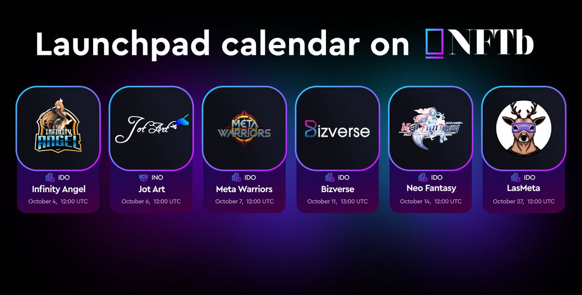 NFTb on Twitter "🚀Our launchpad calendar is looking ultra exciting for
