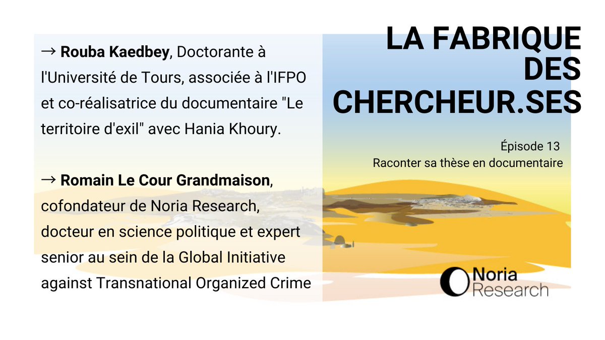 Noria_Research's tweet photo. Épisode 13- LA FABRIQUE DES CHERCHEUR-ES 🧐

🟡Raconter sa thèse en documentaire🟡

📆lundi 24/10 
⏲️17h30 à 19h 

Inscription OBLIGATOIRE 👉https://t.co/0wJDslT6XW

Venez nombreux-ses!🔥 https://t.co/R5HqvRW4S2