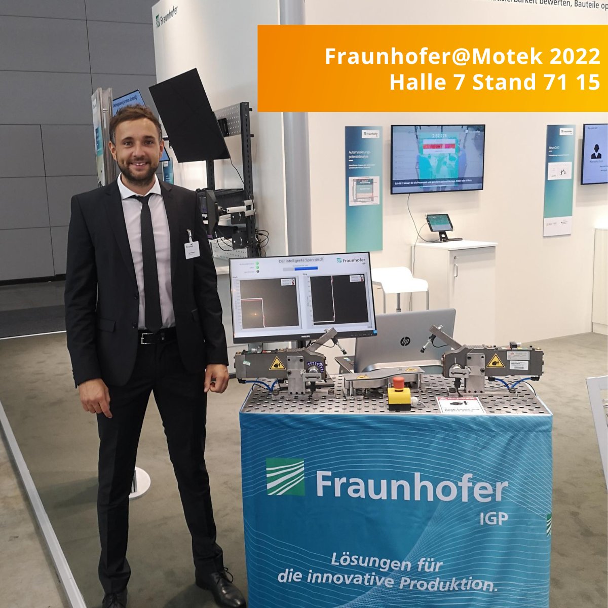 FraunhoferIgp's tweet photo. Das IGP ist auf @Motek_Messe vertreten. Im Gepäck haben wir einen intelligenten #Spanntisch. Zudem haben wir ein Projekt einer automatisierten #Fertigungsanlage im #Schiffbau dabei.
Besuchen Sie uns am Stand 71 15 in der Halle 7 @Messe_Stuttgart ! https://t.co/0Neudizdlf