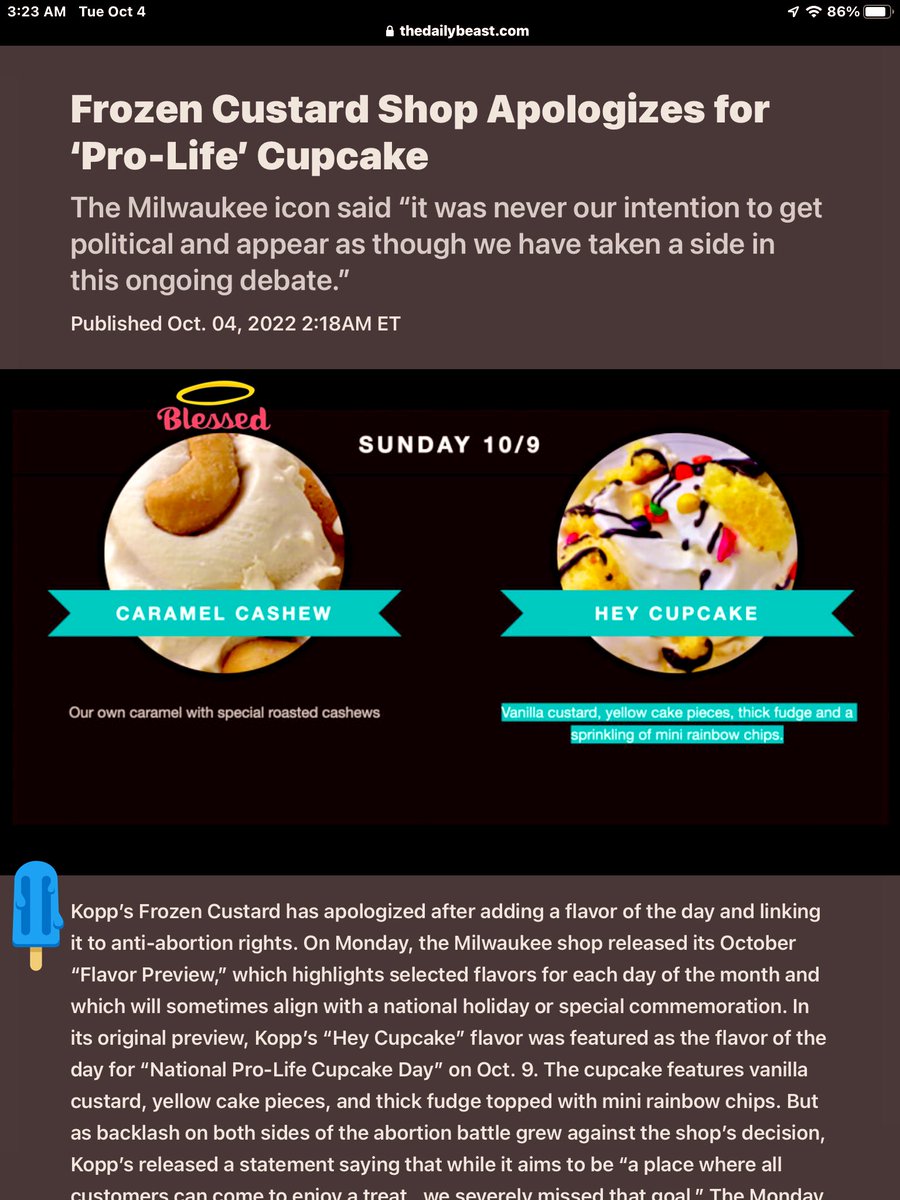 AJPennyfarthing's tweet photo. In honor of Kopp's Frozen Custard's anti-choice custard slip-up (Hey! That's how unplanned pregnancies happen, too.), Pennyfarthing has edited a segment of #GoodbyeAsshat. #OctoberSurprise. https://t.co/lbSicKDoyP