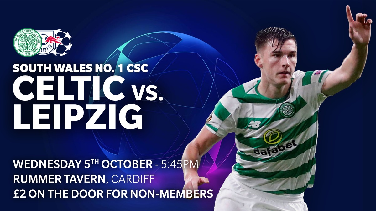 Next fixture: ⚪🔴RB Leipzig vs CELTIC🍀 📆 05/10/2022 ⏰ 17:45 kick off 📍Rummer Tavern, Duke St, Cardiff Germany is the next stop in the Champions League. We look forward to seeing you at the Rummer to cheer on the Bhoys! #CadwchYFfydd #WeNeverStop