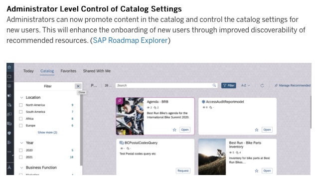 xjhacking's tweet photo. Okay so we can now pin catalog cards to the top of the catalog. Could also be useful to put in a general guidelines/help/support card and show this on top. #SAPAnalyticsCloud https://t.co/CiUnWlq0hW