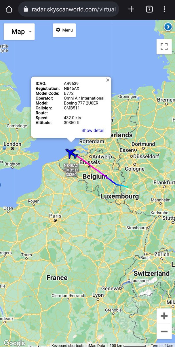 scan_sky's tweet photo. Omni Air International - Boeing 777-2U8 (ER) - #N846AX - #CMB511
Departed From Spangdahlem Air Base 🇩🇪 🇺🇸 & Routing To RAF Mildenhall 🇬🇧 🇺🇸 https://t.co/5Bxab1aDks